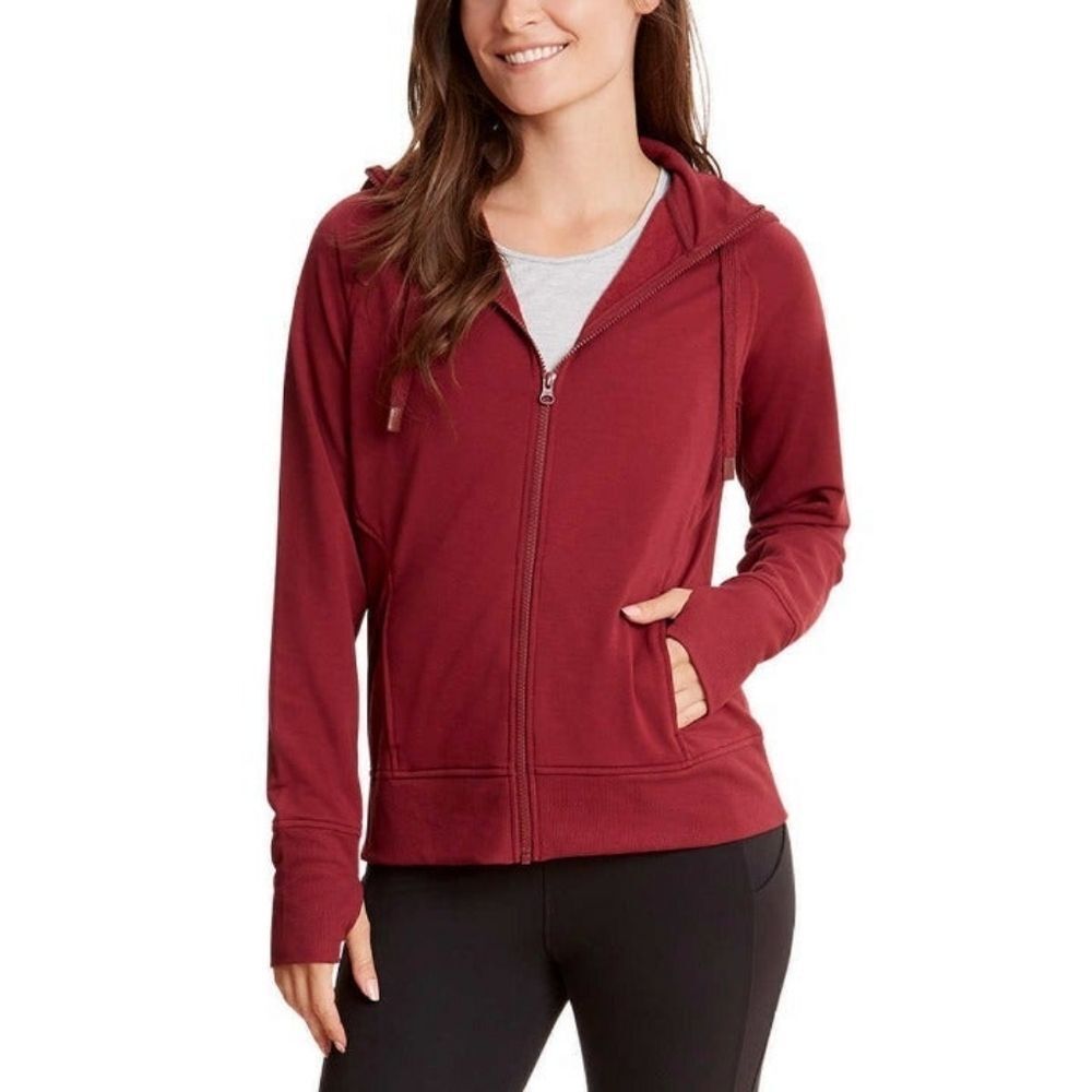 Danskin Ladies Full Zip Jacket Color Burgundy Red